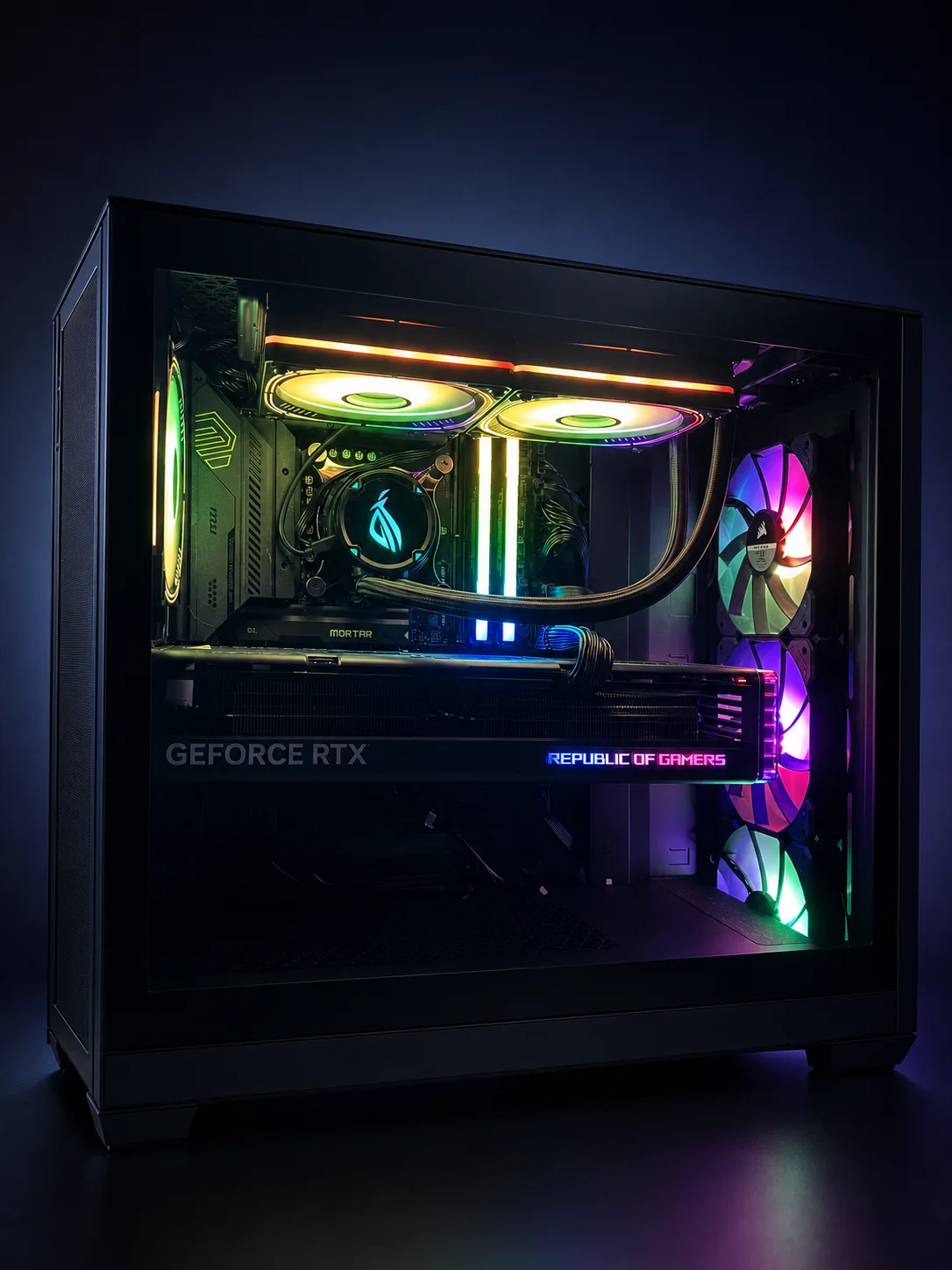 Detailed high-performance RGB gaming PC