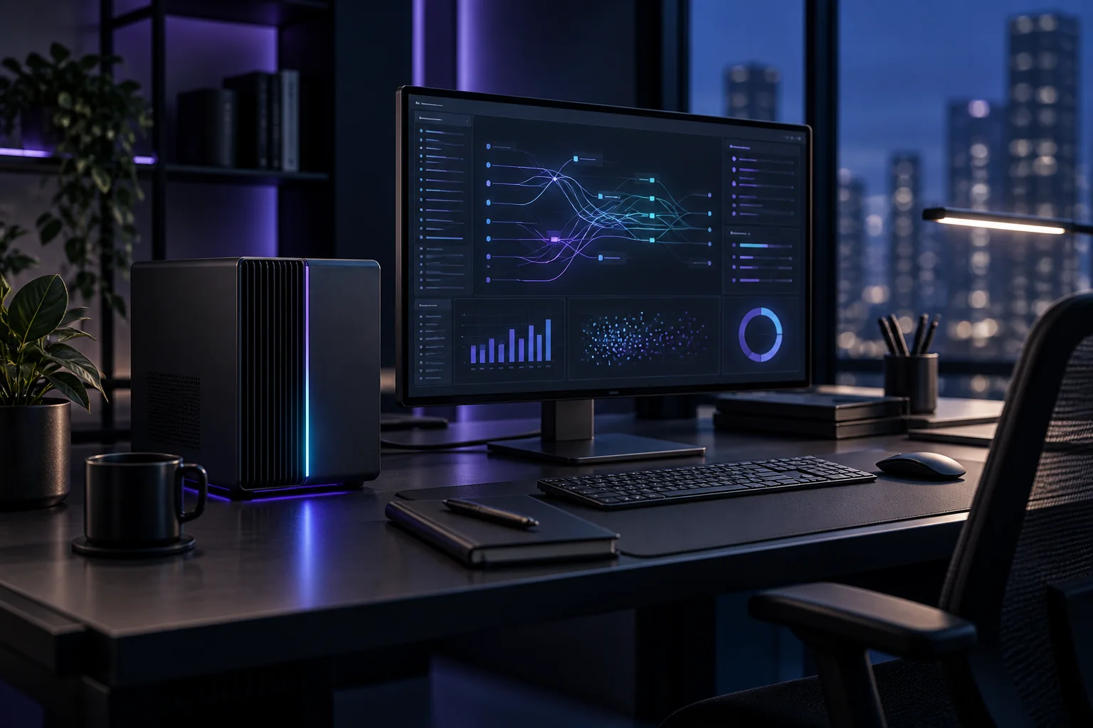 Compact AI workstation supporting business data and automation workflows